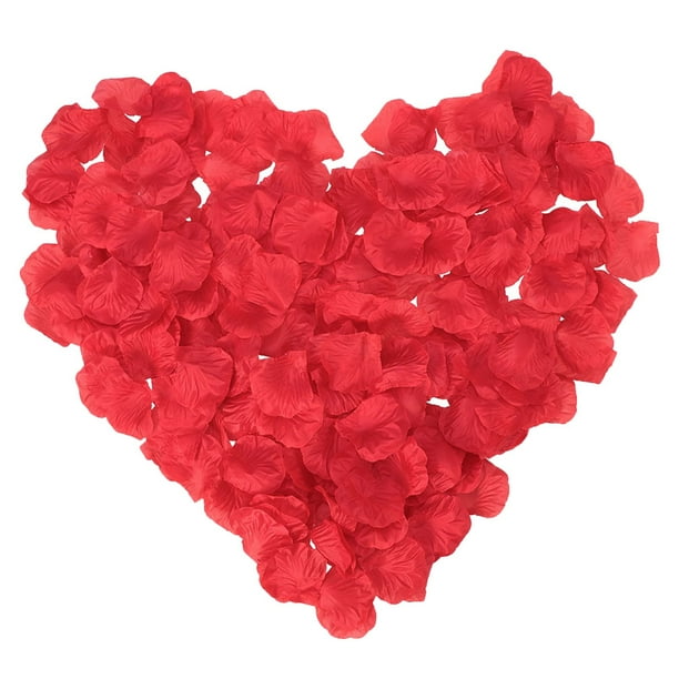 GOOHOCHY 1000 pétalos de rosa rojos artificiales, pétalos de flores románticos, decoración para bodas y San Valentín.