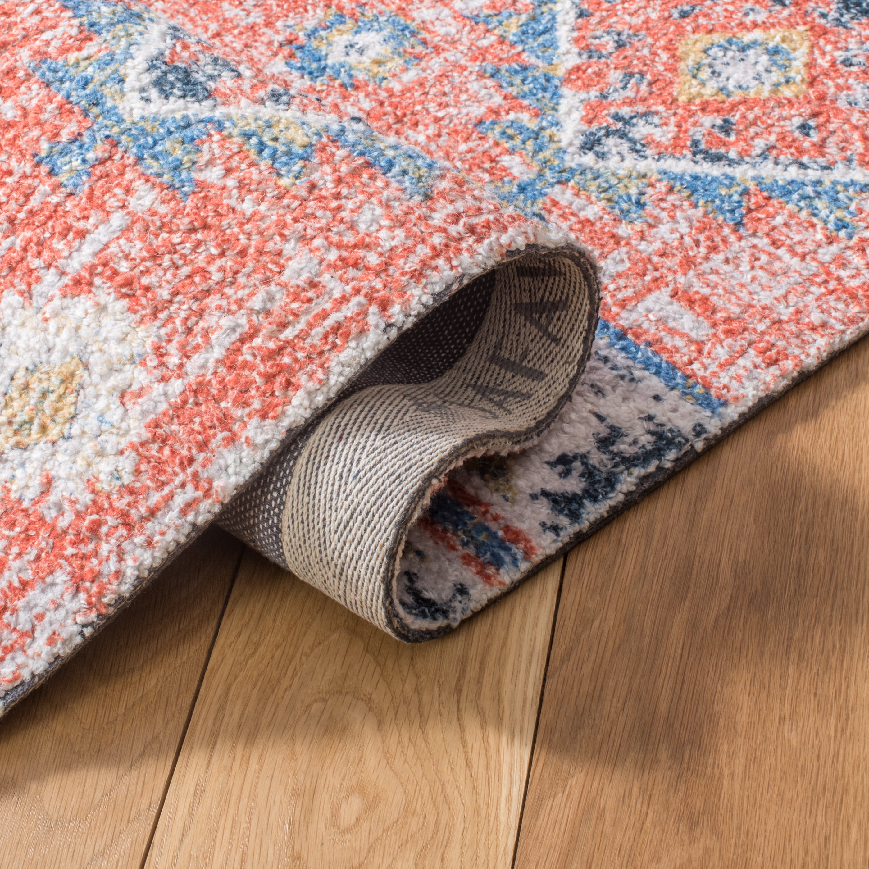 SAFAVIEH Classic Vintage Chanelle Medallion Area Rug, Blue/Rust, 9' x 12'