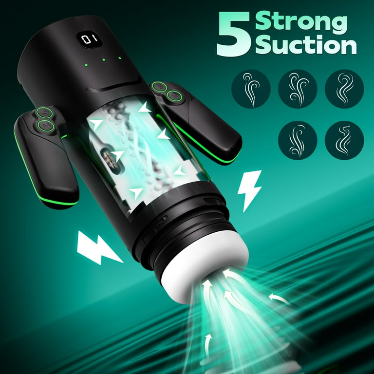 KERERO 3 in 1 Sex Toys for Men Male Masturbator with 5 Suction,Thrusting &  10 Vibration Modes, Male Adult Toys with LED Display,Hands-Free Male Sex Toy,  Automatic Male Stoker for Men -