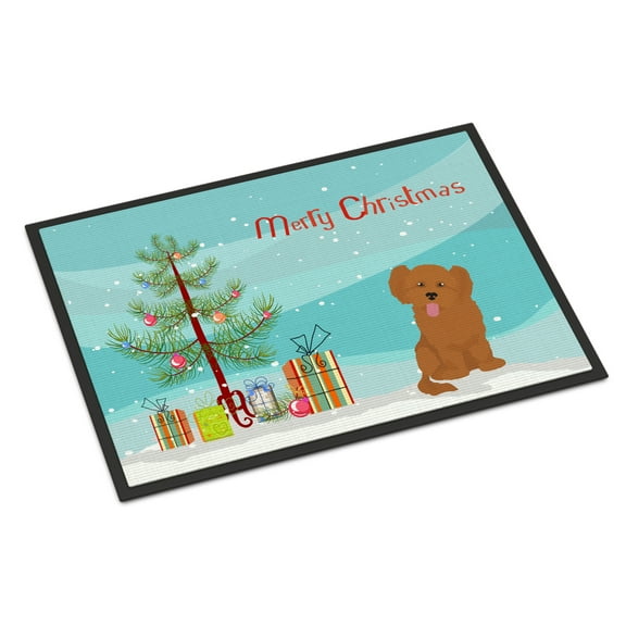 Carolines Treasures CK3891MAT Shih Poo 3 Christmas Tree Door Mat Indoor Rug or Outdoor Welcome Mat 18x27 Doormat 27"L x