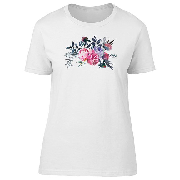 Flower Bouquet Pink Watercolor Tee Women's -Image by Shutterstock