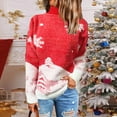 thumbnail image 4 of Chandail de Noël pour Femmes, Tricoté à la Main, Mode, Col Rond, Imprimé, Cardigan Chaud, Décontracté, Mi-Long, 4 of 5