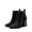 BLACK-PU, variant on Women's Block Heel Ankle Boots with Side Zipper
