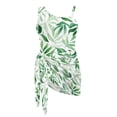 thumbnail image 6 of Whosucclay Green Tropical Leaf Pattern Quick Dry Girls One Piece Swimsuit, Polyester Material Removable Bra Girl's One Piece Swimsuits for Swimwear, 9-10 Years Old, 6 of 10
