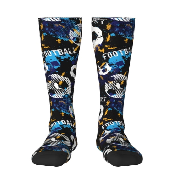 Fotbe Football Calcetas Divertidas Estampadas para Hombre y Mujer, Calcetas de Algodón hasta la Rodilla para Caminar, Correr, Enfermería y Embarazo