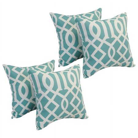 Blazing Needles 9910-S4-OD-156 17 in. Square Polyester Outdoor Throw Pillows  Kirkwood Pool - Set of 4