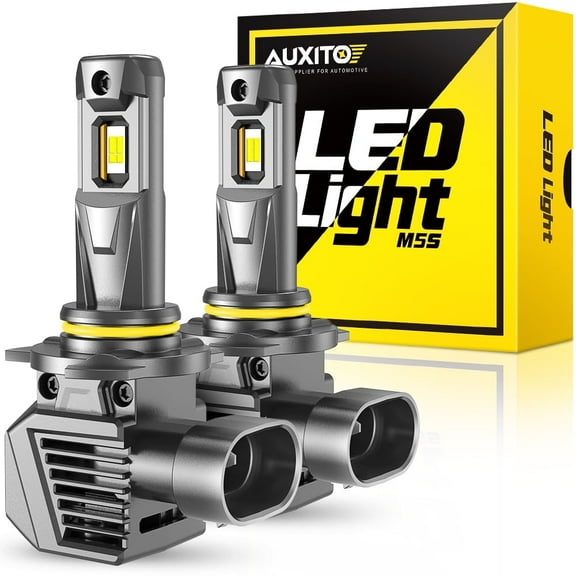 AUXITO 9012 LED Headlight Bulb, 2024 New 120w 22000 LM HIR2/9012 Mini LED Bulbs, 6500K Cool White, Replace hi/lo Beam Halogen, 9012 Headlight Bulb 2 pack