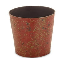 Contemporary Home Living 9" Red Rustic Round Tapered Planter