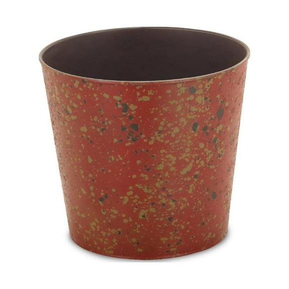Contemporary Home Living 9" Red Rustic Round Tapered Planter