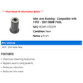 thumbnail image 2 of Idler Arm Bushing - Compatible with 1993 - 2001 BMW 740iL 1994 1995 1996 1997 1998 1999 2000, 2 of 2