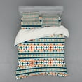 thumbnail image 2 of Ambesonne Abstract Bedding Set 3 Pcs, Aztec Geometry Prehistoric, Twin, Blue White and Orange, 2 of 3
