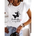 thumbnail image 7 of Women Summer Clothes Graphic T-shirt Fashion Short Sleeve Print Love Style 90s Trend Cute T Shirt Clothing Tee Female Top, 7 of 7