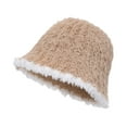 thumbnail image 1 of CSChome Fisherman Hat Women Winter Fisherman Hat - Color Matching Thick Soft Plush Foldable Bucket, 1 of 7