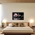thumbnail image 3 of ZHONGYUTONG Zen Bathroom Wall Art Pebble Stones Pink Floral on Water Canvas Prints Spiritual Picture Artwork for Office Yoga Spa Meditation Room Framed (12.00" x 18.00"), 3 of 6