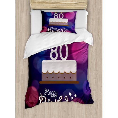 Ambesonne 80th Birthday Decorations Abstract Backdrop With