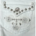 thumbnail image 4 of LA Idol Women's Rhinestone Mid Rise Bootcut Stretchy Denim Jeans Pants ( La Idol Bootcut White 4320BT ), 4 of 7