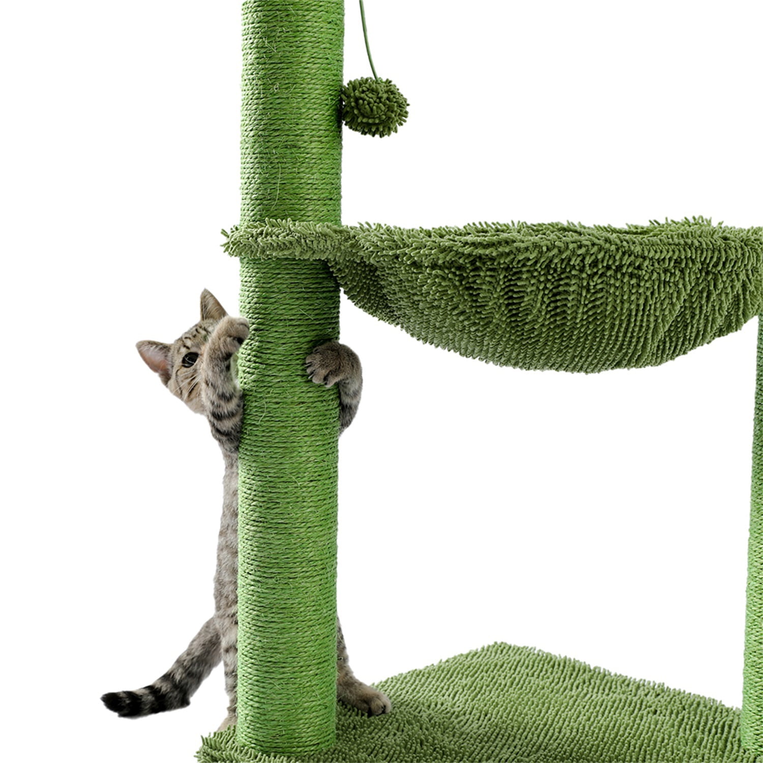 Pefilos Cat Scratching Posts for Indoor Cats Tree with Play Ball and Bed Cat Condo for Outside Green-Cactus Cat Scratching for Furniture Pefilos Cat Scratching Posts for Indoor Cats Tree with Play Ball and Bed Cat Condo for Outside Green-Cactus Cat Scratching for Furniture