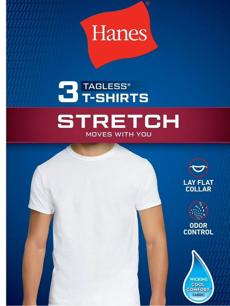 Hanes Comfort Blend Tシャツ 3枚組 Hanes Men's Tagless, 3-pack Stretch Crew T-shirts with Lay Flat
