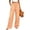 Orange, variant on Womens Gingham Wide Leg Pants Button Elastic High Waisted with Pockets Business Casual Light Blue XL