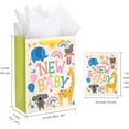 thumbnail image 5 of WRAPAHOLIC Giraffe-Printed Gift Bag Set with Card and Tissue Paper, 10" x 13", Baby Shower, 5 of 5