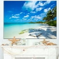 thumbnail image 1 of Design Art Tropical Beach with Palm Shadows Large Seashore Canvas Art Print, 1 of 3