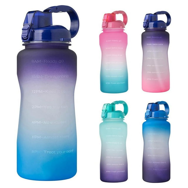 Eigraketly Botella de agua motivacional grande de 68 oz con marcador de tiempo y pajita extraíble Botella sin BPA a prueba de fugas para Fitness Gym Office Kits de desorden para acampar Numero 3 Eigraketly OD016991-03
