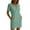 Green, variant on Vivianyo HD Women's V-Neck Diagonal Button Mini Tunic Dress, Womens Short Sleeve Solid Loose Casual Summer Dresses with Side Pocket for Vacation, Women's Blue, Sizes S-2XL