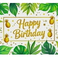 thumbnail image 4 of Tropical Leaf Pineapple Themed Happy Birthday Banner Background Backdrop Party Decoration Photography Props Birthday Party Decorations, 4 of 6