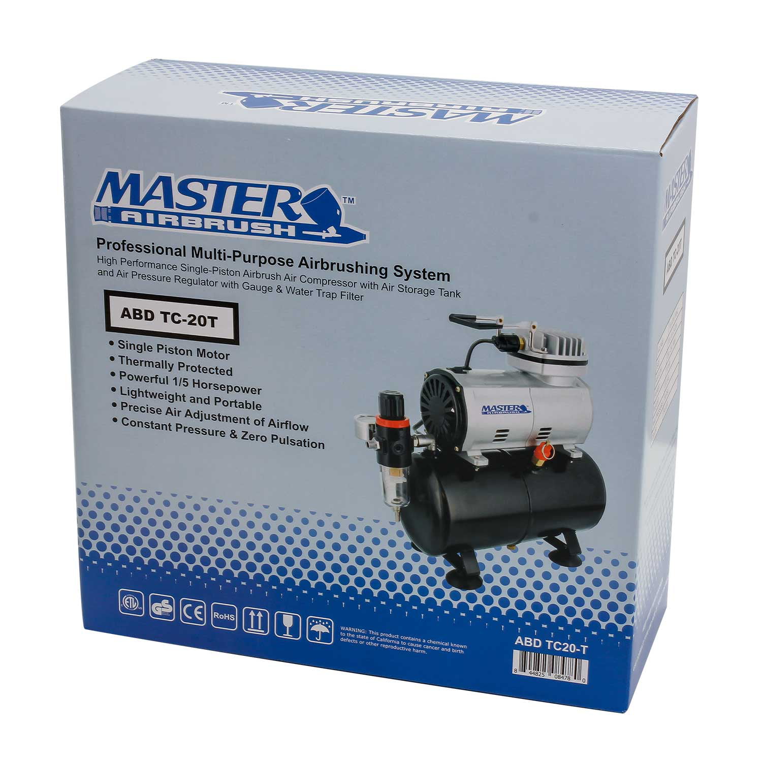 Pro Master Airbrush Compressor Set Abd Tc-20-hblf Hd-070 Model G34lf for  sale online