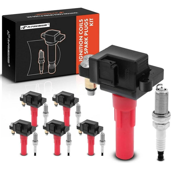 A-Premium Set of 6 Ignition Coil Pack and Iridium Spark Plugs Compatible with Subaru Outback 2010-2019, Legacy 2010-2019, Tribeca 2010-2014, 3.6L, Replace# 22433AA610, NGK6619