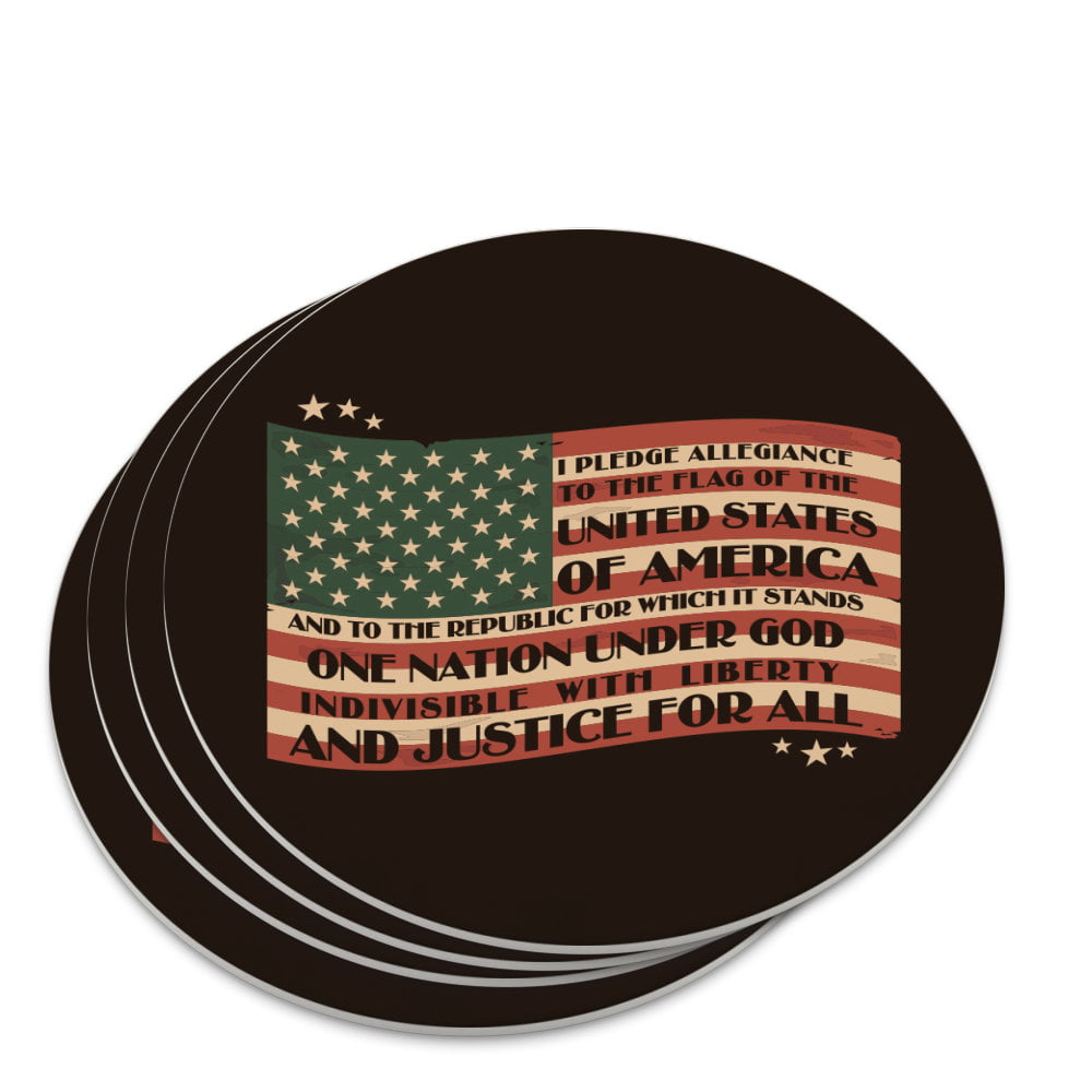 VINTAGE LiNEN KEEPSAKE POUCH with American Flag Pledge card holder