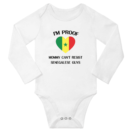 

I m Proof Mommy Can t Resist Senegalese Guys Baby Long Sleeve Bodysuits Unisex Gifts (White 6 Months)