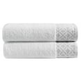 thumbnail image 1 of Market & Place Turkish Cotton Jacquard 2-Piece Bath Towel Set, White/Light Grey, 1 of 6