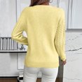 thumbnail image 4 of Womens Cable Knitted Sweaters Fall Winter 2026 Oversized Trendy Sweater Cozy Long Sleeve Crewneck Soft Pullovers,M, 4 of 5