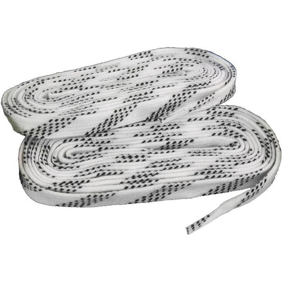 Elite Pro Molded Tip Waxed Hockey Laces - White, Black