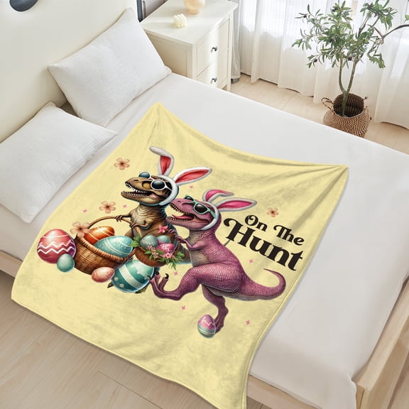 JML Custom Fleece Throw Blanket for Easter - Soft Printed Throw Blanket, Fuzzy Blankets & Throws 30x40 Inches