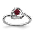 thumbnail image 1 of Diamond2Deal 14k White Gold Created Ruby Triangle Ring for Women Size- 7, 1 of 2