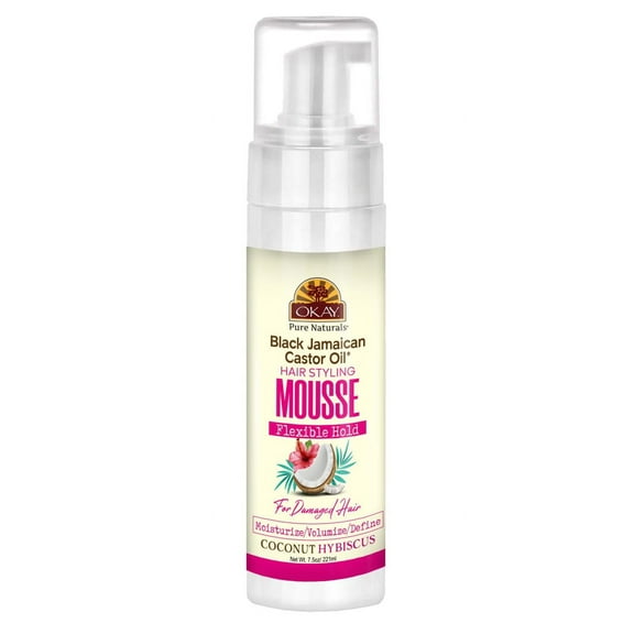 Okay Mousse Flexible Hold Coconut Hibiscus for Damaged Hair, 7.5 oz..
