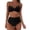 Black, variant on Underwire Swimsuits for Women Women High Waisted Bikini Push Up Two Piece Swimsuits Vintage Swimsuit Two Piece Retro Ruched High Waist Print Bikini Set