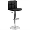 thumbnail image 1 of Bowery Hill Adjustable Faux Leather Quilted Bar Stool in Black, 1 of 10