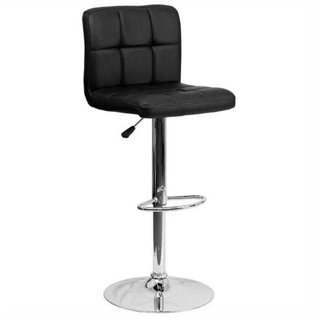 Bowery Hill Tabouret de Bar Réglable en Faux Cuir Matelassé Noir