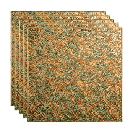 FASÄDE Border Fill Decorative Vinyl 2ft x 2ft Lay in Ceiling Panel in Copper Fantasy (5 Pack)