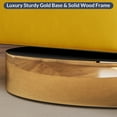 thumbnail image 6 of BELLEZE Swivel Accent Chair, Modern Barrel Chair Comfy Velvet Curved Back Round Chair with Gold Base Wood Frame, 360 Degree Swivel Club Armchair for Living Room, Bedroom, Office - Crown Chair (Yellow), 6 of 7
