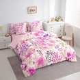 thumbnail image 3 of Homewish Fashion Flower Floral Twin Bedding Sets 7-Piece, Pink Watercolor Art Bedding Comforter Set, Rustic Cherry Blossoms Reversible Sheet Sets, Luxury Bedroom Decor, 3 of 7