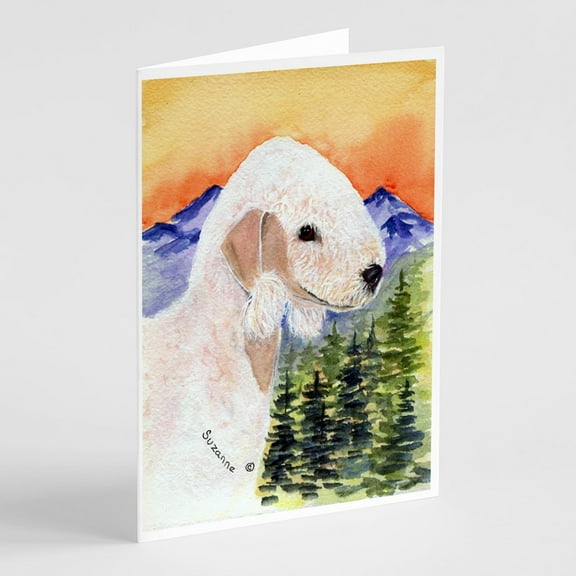 Bedlington Terrier Greeting Cards and Envelopes Pack of 8