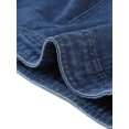 thumbnail image 5 of INSPIRE CHIC Women's Notched Lapel Long Sleeves Asymmetric Zip Moto Denim Jacket XL Mid Blue, 5 of 6