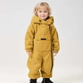 thumbnail image 2 of REDARER Winter Boys Lined Hooded Romper Jumpsuit Outfit Warm Lined Toddler Outerwear Cozy Playwear for Cold Weather,Size:3-4 Years, 2 of 9