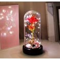 thumbnail image 1 of Regalos de Navidad y San Valentín, tres flores de papel dorado, adornos de cubierta de vidrio, luces LED luminosas creativas, regalos decorativos, 1 of 4