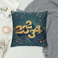thumbnail image 2 of JEUXUS  2024 Happy New Year Pillow Covers  New Year Pillow Cases Happy New Years Throw Pillow Covers Outdoor Couch Sofa Cushion Covers for New Year, 2 of 5