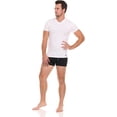 thumbnail image 3 of Body Glove Mens 3-Pack Micro Modal V-Neck T Shirts, Cool Plain Undershirts & Gym Tshirts, Multipack White Tees, Medium, 3 of 6